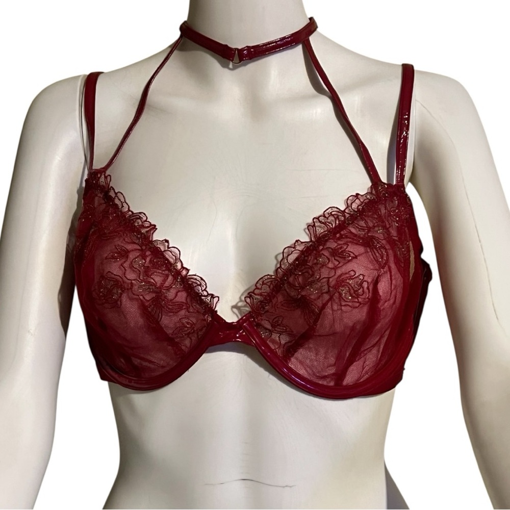 Victoria's Secret Very Sexy Lacquer Unlined Low Cut Demi Bra Red 38C